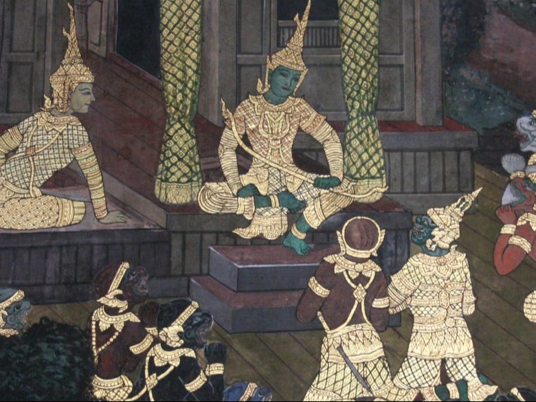 तिब्बती रामायण में वर्णित एक दृश्य की कल्पना एक पेंटिंग में इस तरह से
की गई। - Dainik Bhaskar