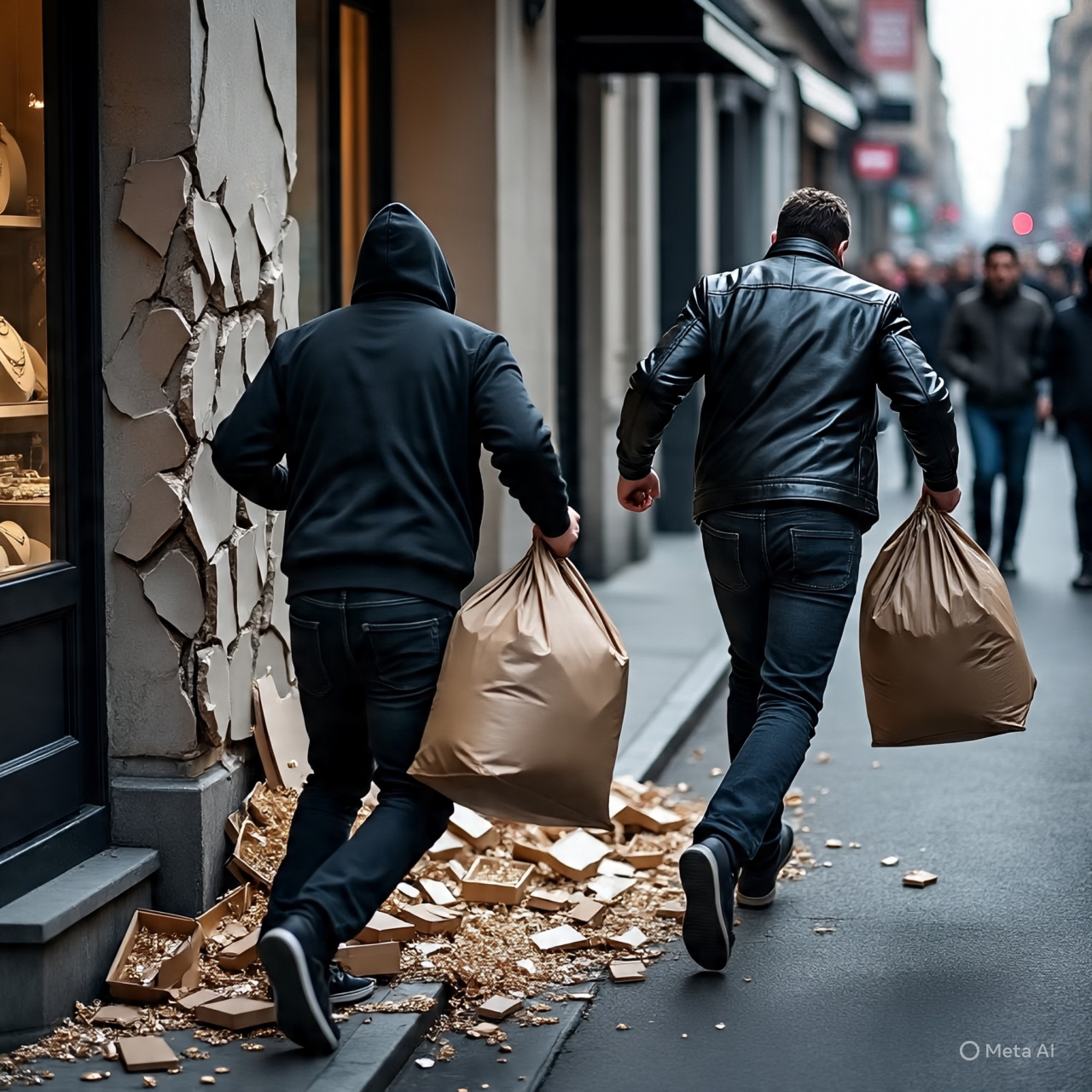 जयपुर में ज्वेलरी शॉप की दीवार तोड़कर अंदर घुसे बदमाश लाखों रुपए की कीमत के जेवरात और कैश चोरी कर भाग गए।(इमेज-एआई सोर्स)