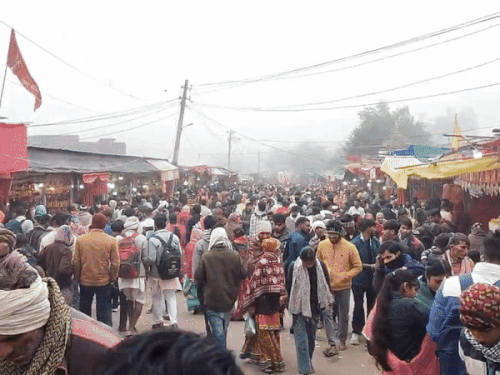 संकट चतुर्थी पर घने कोहरे और तेज सर्दी के बीच भक्त बड़ी संख्या में चौथ माता के दरबार में पहुंच रहे हैं।