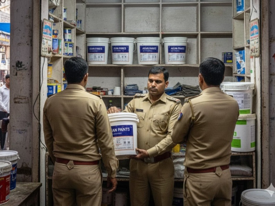 Jind Pillukhera | Fake Asian Paints Seized from Hardware Shop ...