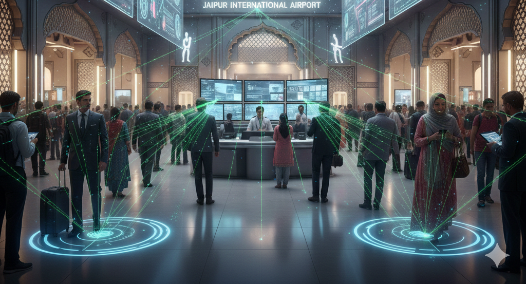 यह सिस्टम आर्टिफिशियल इंटेलिजेंस (AI) आधारित एनालिटिक्स के जरिए एयरपोर्ट के अलग-अलग हिस्सों में यात्रियों की संख्या और मूवमेंट पर लगातार नजर रखता है।