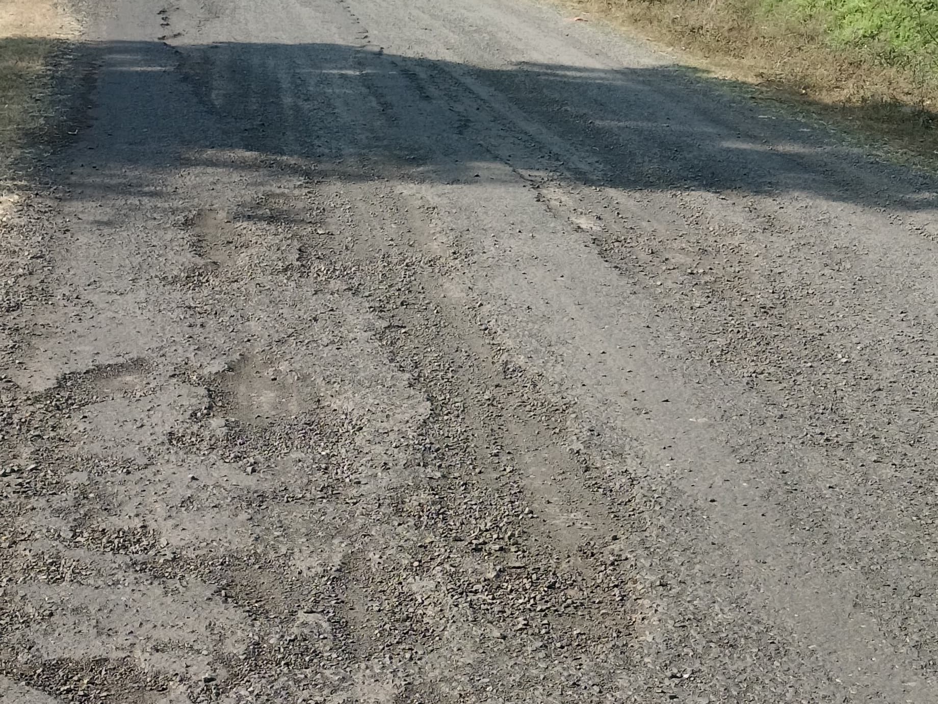 सड़क का डामर और चूरी निकल गई है, जिसे आए दिन हादसे हो रहे हैं।