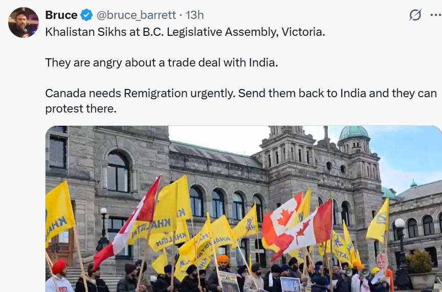 ખાલિસ્તાન સમર્થકો વિરુદ્ધ સ્થાનિક લોકોની પોસ્ટ.