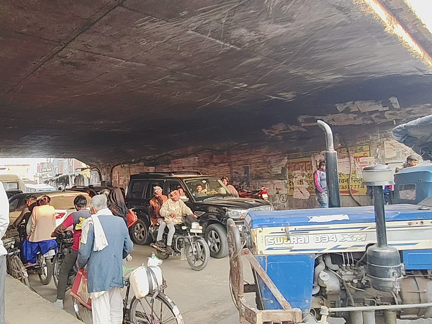 People are troubled by the jam at Maharajpur underpass