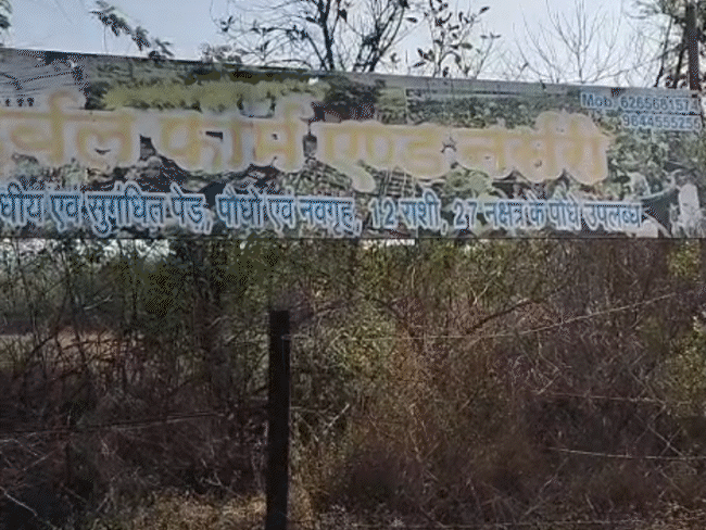 नर्सरी के चारों ओर तारों की फेंसिंग लगी है।