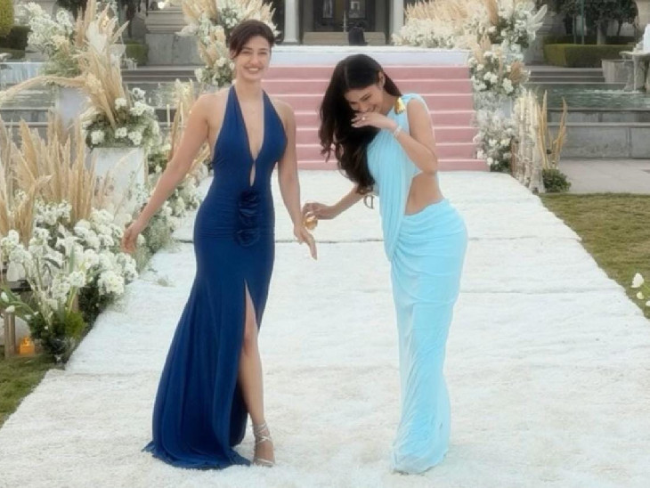 एक्ट्रेस दिशा पाटनी और मौनी रॉय शादी में शामिल हुई हैं। दोनों ने यह फोटो पोस्ट की।