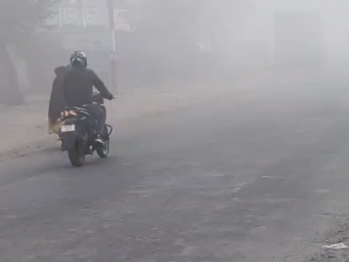 सोमवार को कहीं कोहरा छाया रहा तो कहीं मौसम साफ रहा। - Dainik Bhaskar