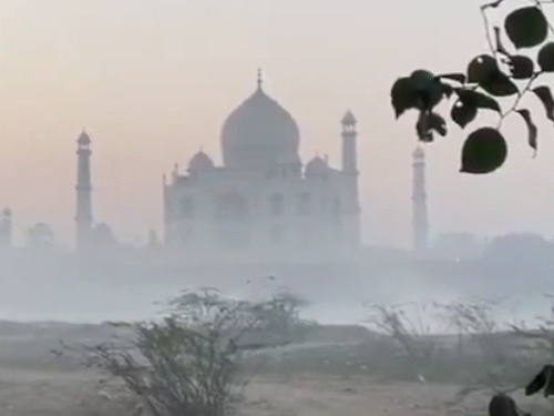 उत्तर प्रदेश के 25 जिले कोहरे की चपेट में है। सोमवार को आगरा में ताजमहल 50 मीटर से नहीं दिख रहा था।