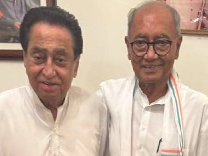 पूर्व मुख्यमंत्री कमलनाथ और दिग्विजय सिंह।