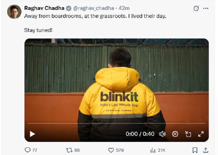 पंजाब सांसद राघव चड्ढा बने डिलीवरी बॉय:  ठंड में लोगों के घर पहुंचाया सामान, कहा -बोर्डरूम से दूर, मैंने उनका दिन जिया – Mohali News