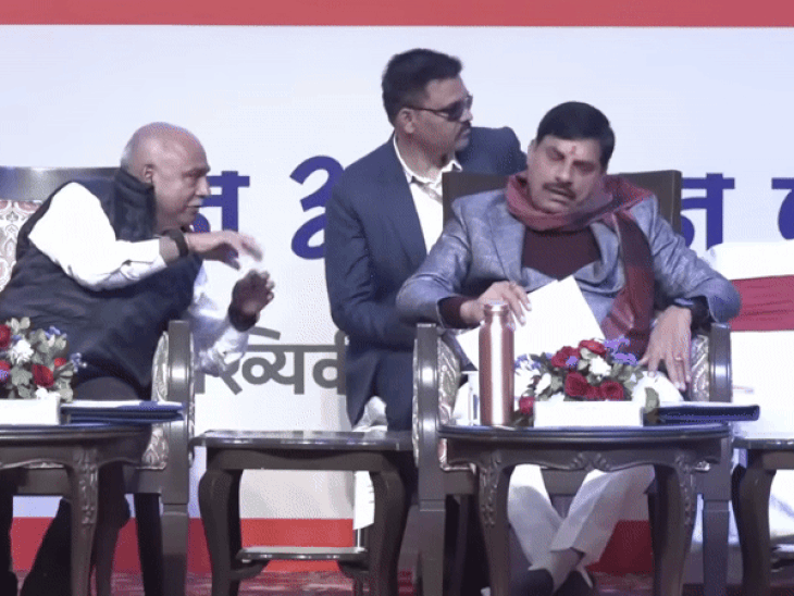 जन अभियान परिषद के कार्यक्रम में सीएम डॉ. मोहन यादव और बीजेपी प्रदेश अध्यक्ष हेमंत खंडेलवाल।