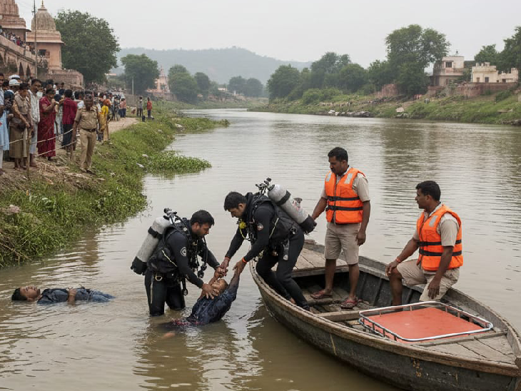 गोमती नदी में मिले थे दो शव। (एआई जनरेटेड)