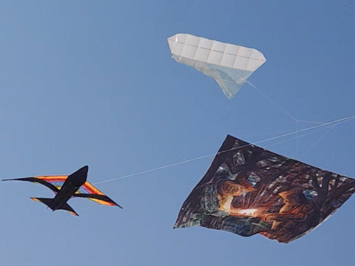 वडोदरा में रिमोट कंट्रोल से उड़ने वाली पतंगें भी उड़ाई जा रही हैं।