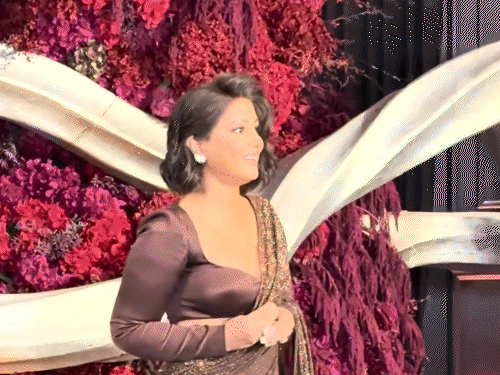 हिना खान भी साड़ी में बेहद खूबसूरत नजर आईं।