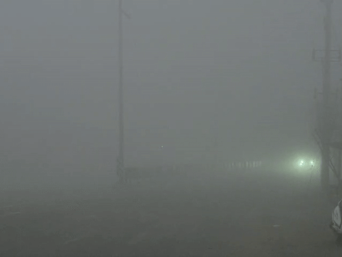Dense fog covered Jalalabad on Wednesday morning. Visibility was recorded at 0.