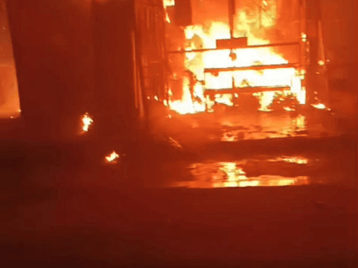 Hapur Shops Fire: Millions in Goods Destroyed, Fire Dept Controls Blaze ...