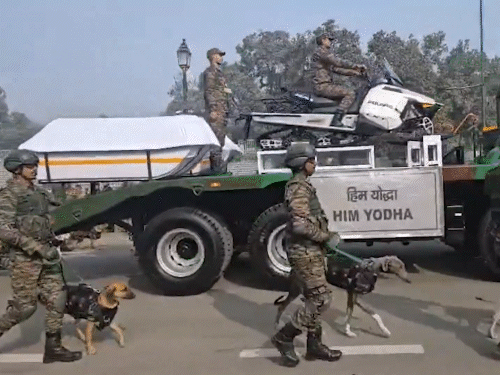 पहली बार भारतीय स्वदेशी नस्लों के 10 कुत्ते, जिनमें मुधोल हाउंड, रामपुर हाउंड, चिप्पिपराई, कोम्बई और राजपालयम मार्च करेंगे। साथ ही 6 कन्वेंशनल मिलिट्री डॉग भी होंगे।