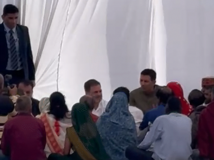 संस्कार गार्डन में पीड़ित परिवारों से मिले राहुल गांधी।