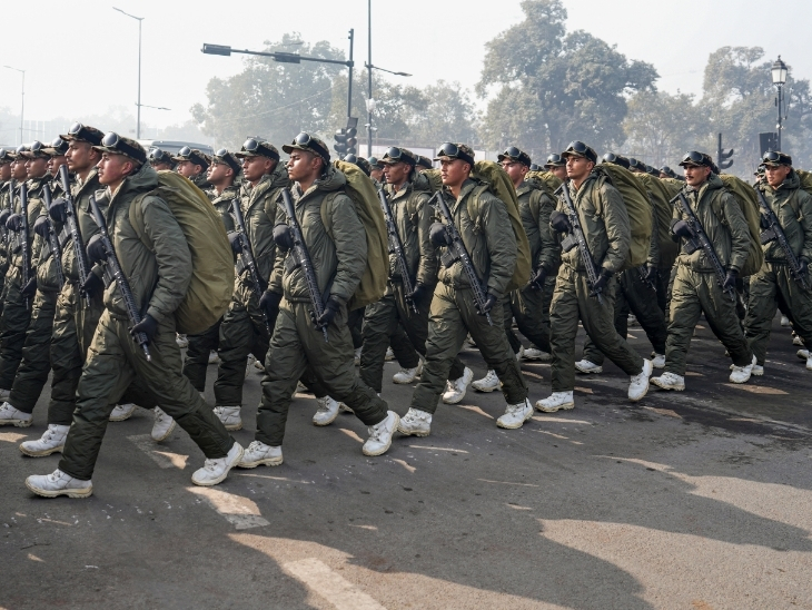 भारतीय सेना के स्काउट्स ने कर्तव्य पथ पर मार्च पास्ट का रिहर्सल किया।