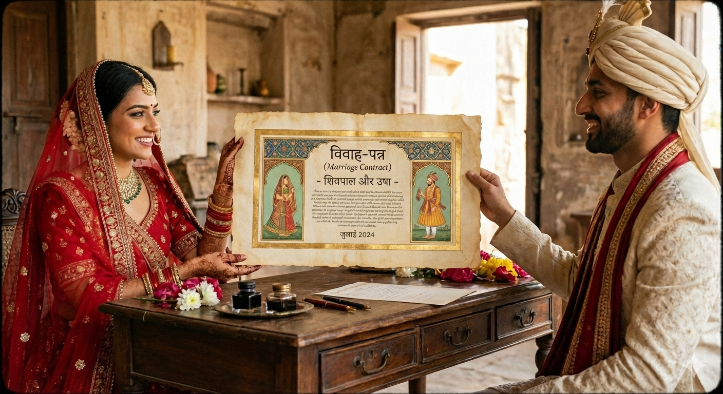 शिवपाल ने दो बार में रितिका को 3.10 लाख रुपए दे दिए। इसके बाद रितिका ने 26 जुलाई 2024 को लक्ष्मी उर्फ उषा के साथ शिवपाल का एग्रीमेंट बनवा दिया। फोटो सोर्स: एआई जेनरेटेड।