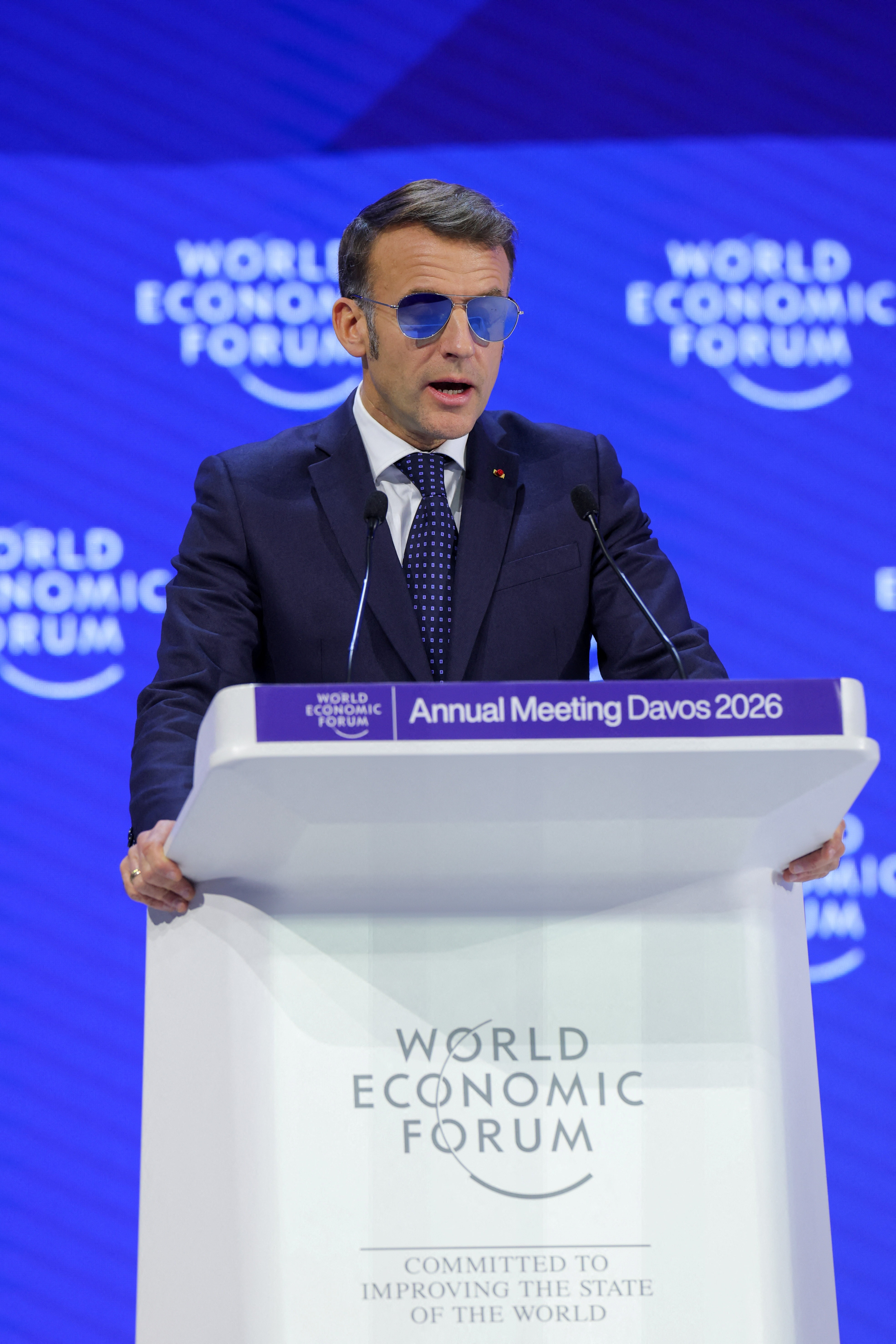 ફ્રાન્સના રાષ્ટ્રપતિ મેક્રોને મંગળવારે દાવોસમાં WEFને સંબોધિત કર્યું.