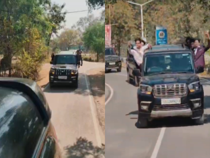 बीच सड़क स्टूडेंट्स ने वीडियो बनाए और सोशल मीडिया पर शेयर किया।