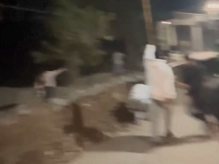 उपद्रवी डंडे और पत्थर लिए नजर आए।