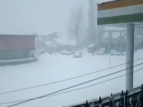 लाहौल घाटी में आज सुबह का नजारा।