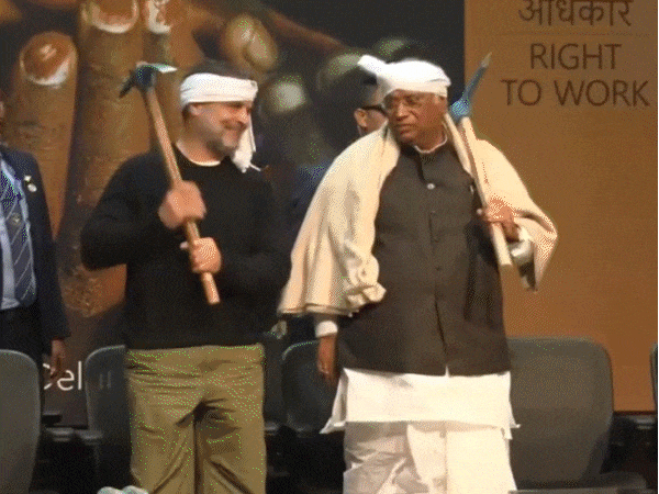 मजदूर बने राहुल गांधी। शिवराज ने कहा- धन्य हैं राहुल जी।