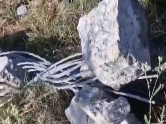 The explosion was so powerful that several railway track sleepers were shattered into pieces.