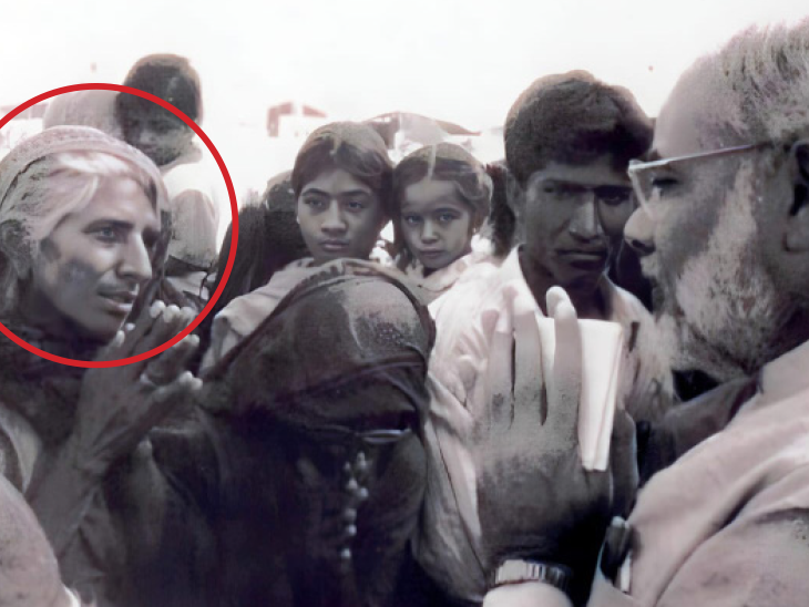 चोबारी गांव पहुंचे नरेंद्र मोदी ने मजीबेन से मुलाकात की थी।