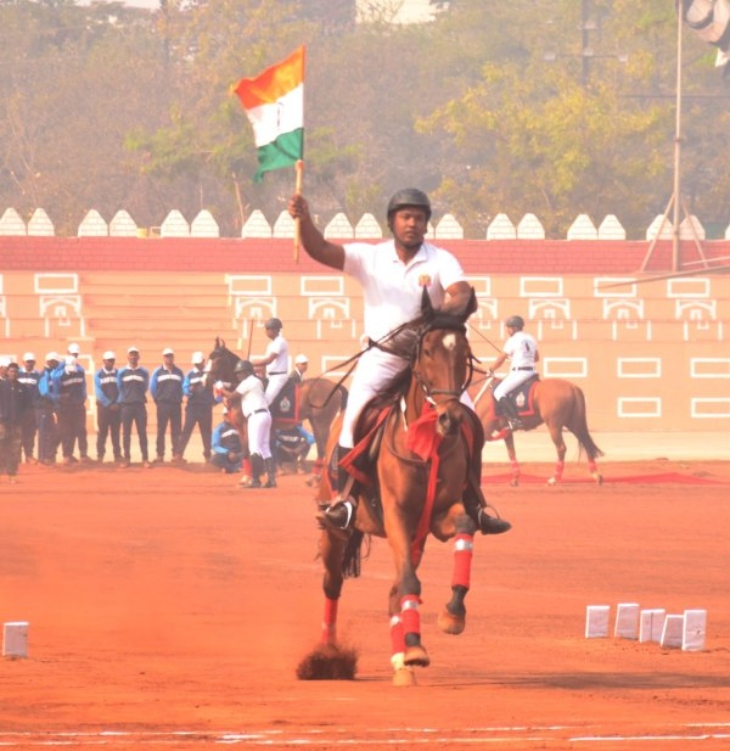 पुलिस परेड ग्राउंड में एक दिन पहले रिहर्सल की गई थी।