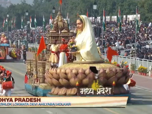 मध्य प्रदेश की झांकी 77वें गणतंत्र दिवस पर लोकमाता देवी अहिल्याबाई होलकर को समर्पित रही।