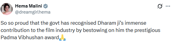 दिवंगत अभिनेता धर्मेंद्र को मिलेगा पद्म विभूषण, आर. माधवन को पद्म श्री सम्मान