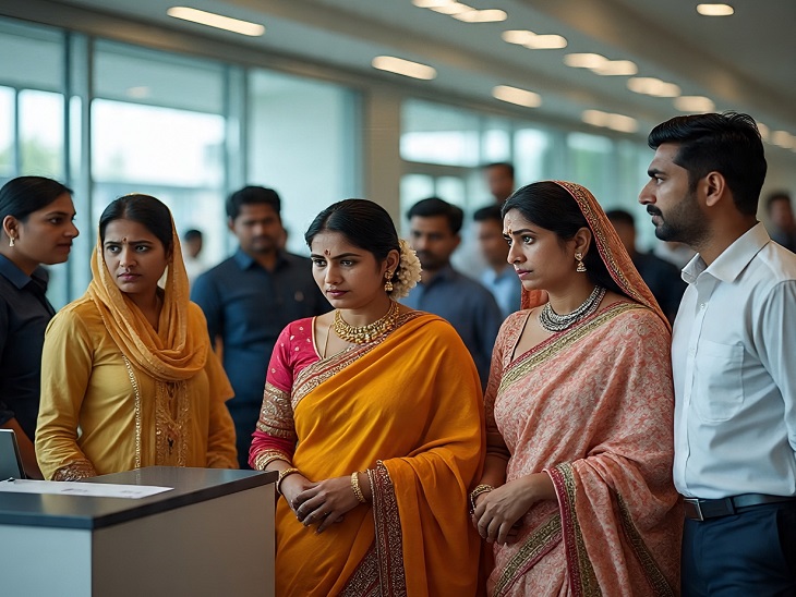 खाताधारक जब बैंक गए तो उन्हें फर्जीवाड़े का पता चला। फोटो सोर्स: एआई जेनरेटेड।