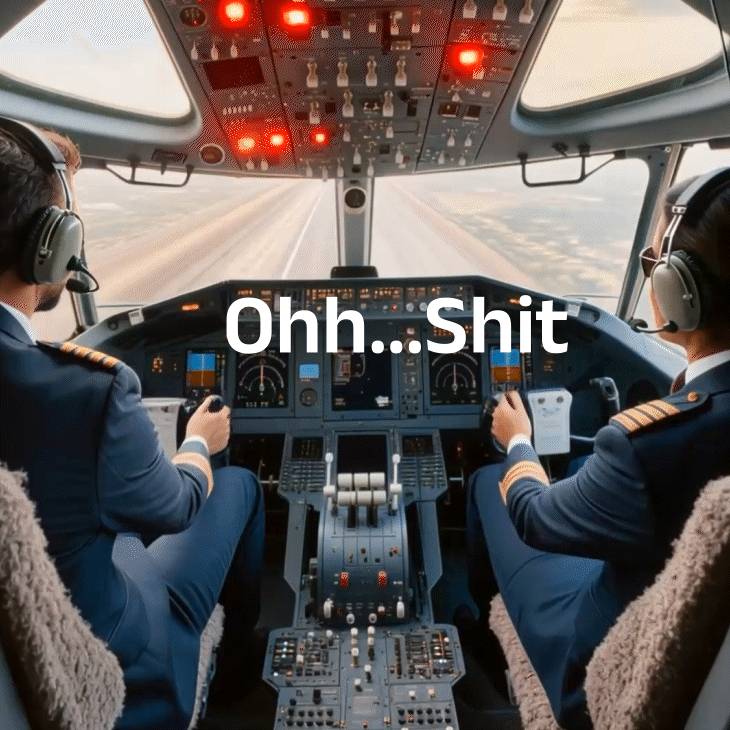 यह तस्वीर AI जनरेटेड है। इसके जरिए दिखाया गया है कि प्लेन में फर्स्ट ऑफिसर (FO) यानी को-पायलट कैप्टन सांभवी दाईं सीट पर बैठकर कैप्टन सुमित को असिस्ट कर रही थीं।