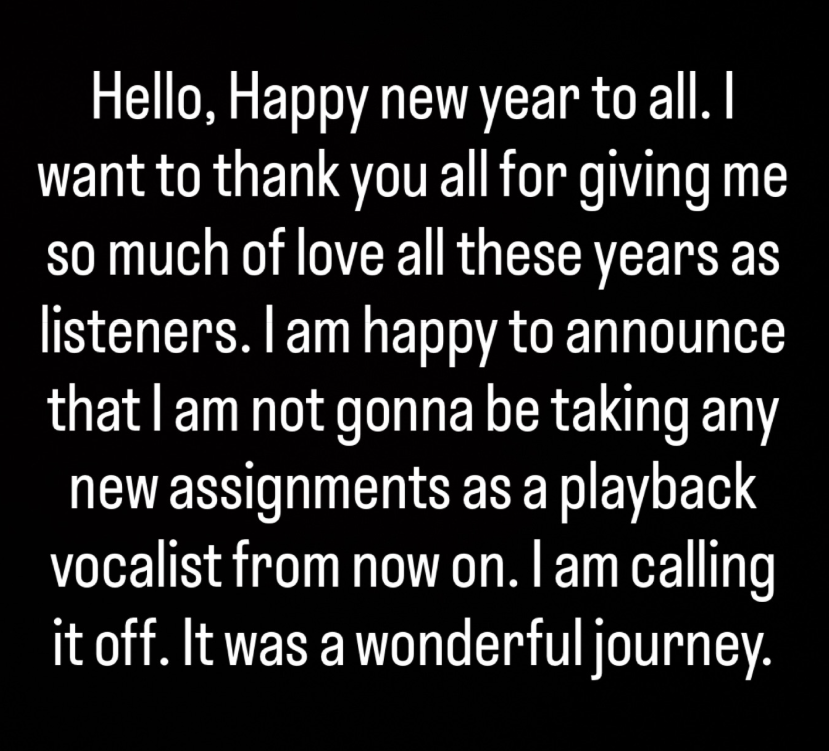 अरिजीत सिंह ने प्लेबैक सिंगिंग छोड़ने की वजह नहीं बताई है।