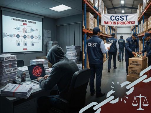 सीजीएसटी की एंटी इवेजन विंग ने कारोबारी के ऑफिस, घर और फैक्ट्री पर एक साथ गुरुवार सुबह कार्रवाई शुरू की। फोटो सोर्स: एआई जेनरेटेड।