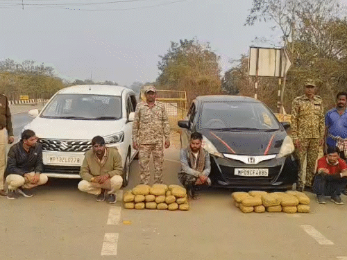 कार में छिपाकर गांजा की तस्करी करते आरोपी पकड़ाए थे।