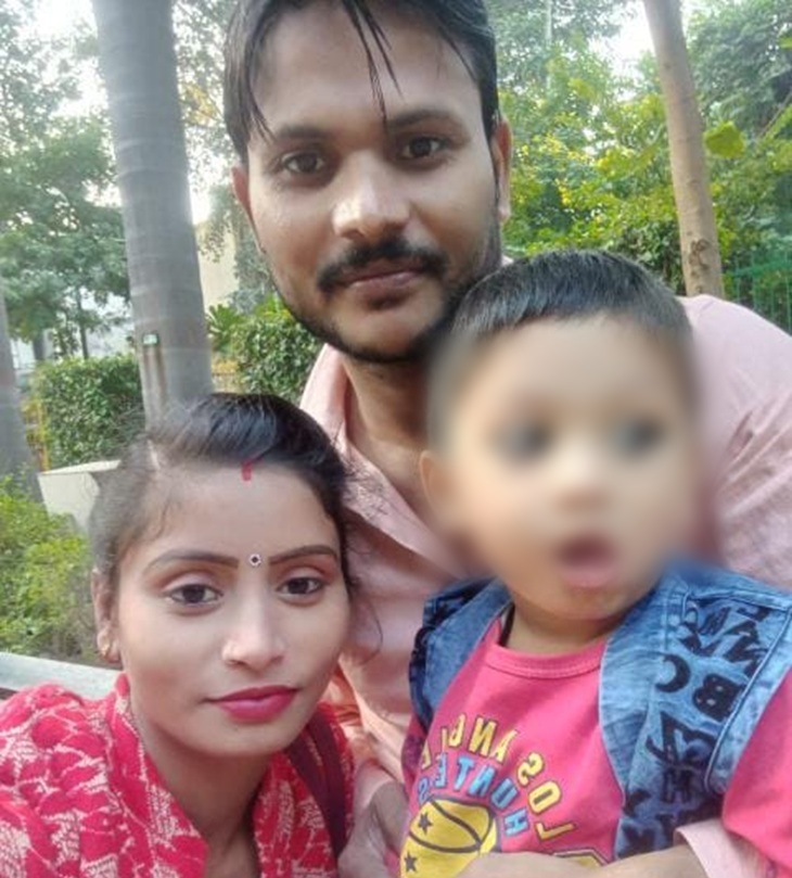 File photo of Sheelu with husband Sunny and son.