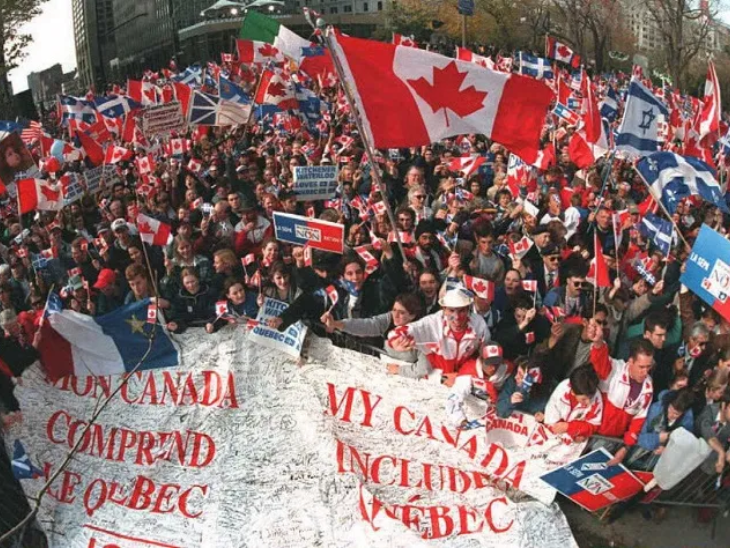27 अक्टूबर 1995 को मॉन्ट्रियल में हजारों कनाडाई नागरिकों ने रैली निकाली। इसका मकसद क्यूबेक के नागरिकों को कनाडा से अलग न होने के लिए राजी करना था।