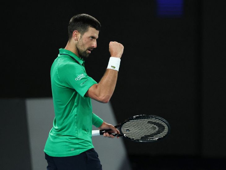 जोकोविच ने सेमीफाइनल में जैनिक सिनर को 3-6, 6-3, 4-6, 6-4, 6-4 से हराया ।