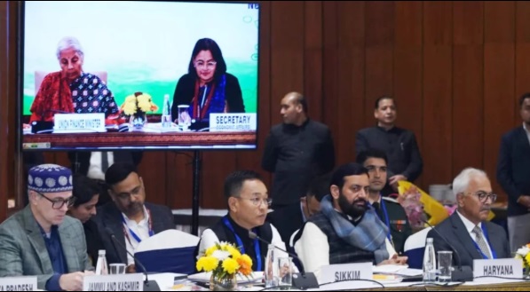 CM Nayab Saini at a meeting held in New Delhi before the Union Budget.