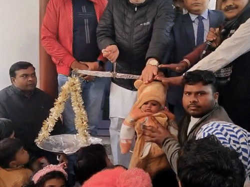 Father Donates Sons Weight in Cash for Temple Construction in Chhapprauli