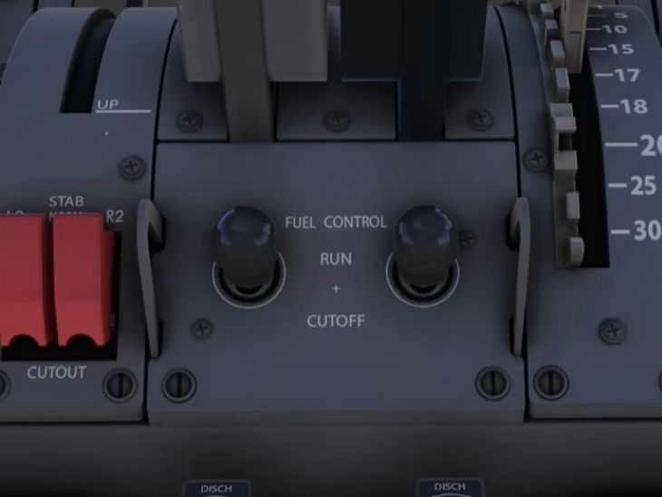 यह प्लेन का फ्यूल कंट्रोल स्विच है। रन पोजिशन को मतलब फ्यूल इंजन तक आना शुरू, कटऑफ का मतलब फ्यूल आना बंद। File - Dainik Bhaskar