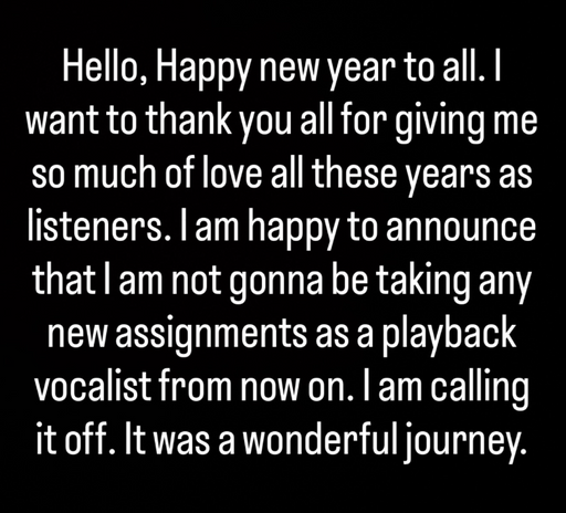 अरिजीत सिंह ने प्लेबैक सिंगिंग छोड़ने की वजह नहीं बताई है।