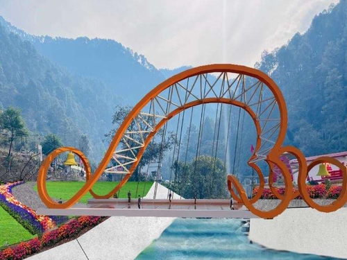 स्टेट ऑफ द आर्ट थीम के तहत तैयार ग्लास ब्रिज का डिजाइन।