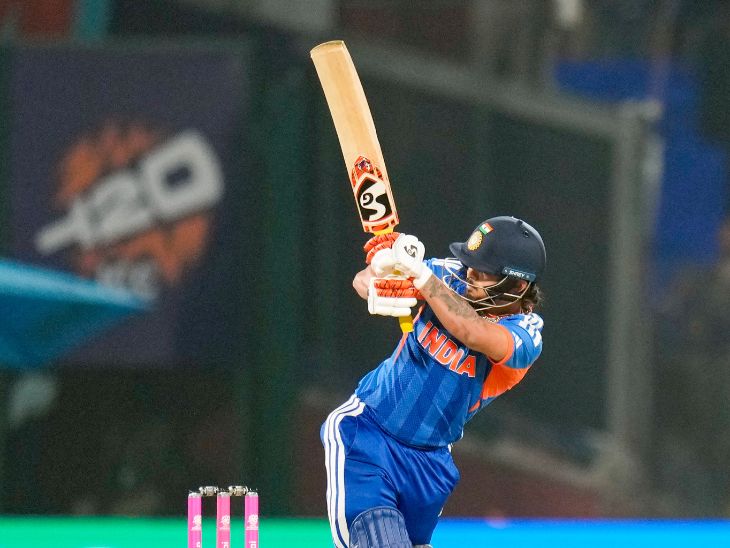 ईशान किशन ने रिव्यू लेकर LBW होने से बचे।