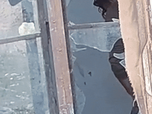 लोअर को नीचे करने के बाद युवक टीका लगाता है और काफी देर तक झुका रहता है।