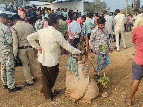 मामले की जानकारी मिलते ही पुलिस और ग्रामीण मौके पर पहुंचे।